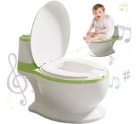 Orinal para niños pequeños Inodoro de entrenamiento realista 1: 1 con sonido al ras Cojín de asiento de PVC Inodoro de entrenamiento lavable desmontable a prueba de salpicaduras para niños y niñas Ve