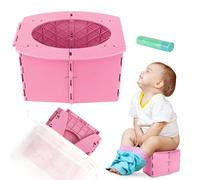 Orinal plegable para niños, orinal para niños de viaje, viaje para bebé, inodoro portátil para niños, orinal para niños, olla para bebés (rosa)