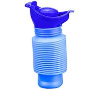 Orinal Portátil, 750 ml, Retráctil, para Niños y Adultos, para acampada, Viajes, Exterior y Coche, Azul