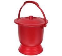 Orinal portátil de noche para adultos con tapa, cómodo de noche de plástico PP grueso, base antideslizante para personas mayores, accesorio de baño de uso doméstico, diseño estable para bodas