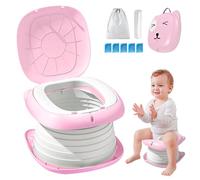Orinal Portatil Niños Plegable, Inodoro Portátil Para Niños, Asiento De Inodoro Para Niños, Orinal Plegable De Viaje Portátil, Inodoro Plegable Portatil, Inodoro Plegable Asientos, Rosa