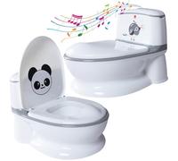 Orinal realista con ruido de descarga, entrenamiento para ir al baño para niños y niñas, estable, cómodo, bandeja extraíble. Ideal para el primer aseo. (gris)