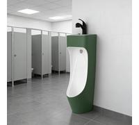 Orinales Orinal Para Hombres Para Uso Comercial, Urinario De Cerámica Independiente Con Lavabo restaurantes, Urinarios Lavado Universales Antisalpicaduras(Green)