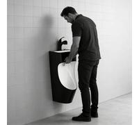 Orinales Urinario Antisalpicaduras Para Hombres A Prueba De Derrames, Urinarios Domésticos Esquina Descarga Masculina, Orina Adultos Colgado En La Pared Sin Contacto(Black)