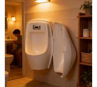 Orinales Urinario Colgado En La Pared Para Hombres, Antisalpicaduras, Desviador De Orina Cerámica Con Cubierta Plástico ABS cobertizo Del Hogar, Urinarios Comerciales