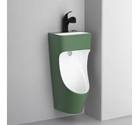Orinales Urinario Comercial Montado En La Pared Para Baño Para Hombres, Urinarios Antisalpicaduras Con Lavabo, Inodoro Público, Desviador De Orina Integrado Antiolor(Green)