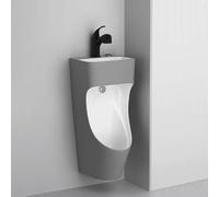 Orinales Urinario Para Adultos Montado En La Pared Sin Contacto, Urinarios De Cerámica Solo Para Hombres hogares, Antisalpicaduras Y Ahorro Espacio(Gray)