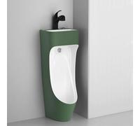 Orinales Urinario Para Hombres Con Descarga De Botón, Urinarios Esquina Para A Prueba Derrames, Para Inodoros Públicos/hoteles/KTV Drenaje, Ahorro Espacio(Green)