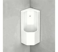 Orinatoio Angolare Sospeso in Ceramica Bianca, Design Salvaspazio per Bagno Piccolo, Pissoir con Sensore o Manuale per Bambini e Uomini(Sensor-activated flush)