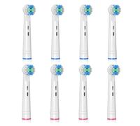 Orinatola Juego de 8 cepillos de repuesto compatibles con la mayoría de cepillos de dientes eléctricos con cabezal redondo para limpieza de dientes Thorough Teeth Cleaning-White
