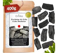 orinko 400G de Binchotan Japonés de Kishu Bio Formato ECONÓMICO (en pedazos) Roble Ubame de Wakayama - Auténtico (Certificado) Carbón Activo Binchotan Tradicional para Purificación de Agua en Jarra