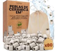 orinko - 80 microesferas de cerámica EM® - Mejora la calidad del agua - Reduce la cal - Apto para lavadora y para 2 decantadores, botellas, calabazas, cafetera, hervidores
