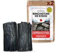 ORINKO - Binchotan orgánico carbón activado agua x2 - Potente filtración natural 3L/palo - roble japonés auténtico (Kishu, Wakayama) - ideal para jarra, fuente o botella - talla L