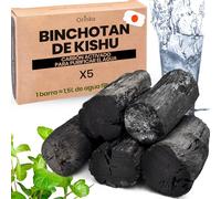 ORINKO® Carbón Activado Binchotan de Kishu x5 - Filtro Natural para Purificar hasta 3,5L de Agua en Jarras y Botellas - Carbón Vegetal Binchotan Ecológico Reutilizable - Calidad Japonesa