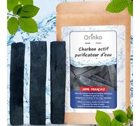 ORINKO® Carbón Activado Francés x3 - Filtro Natural para Purificar hasta 1,5L de Agua en Jarras y Botellas - Carbón Vegetal Ecológico Reutilizable - Calidad Francesa