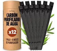 ORINKO® Carbón Activado Takesumi x12 - Filtro Natural para Purificar hasta 1L de Agua en Jarras y Botellas - Carbón Vegetal Binchotan Ecológico Reutilizable - Calidad Japonesa
