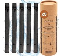 ORINKO® Carbón Activado Takesumi x5 - Filtro Natural para Purificar hasta 1L de Agua en Jarras y Botellas - Carbón Vegetal Binchotan Ecológico Reutilizable - Calidad Japonesa