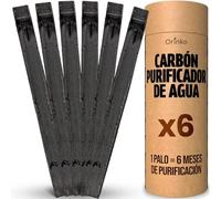 ORINKO® Carbón Activado Takesumi x6 - Filtro Natural para Purificar hasta 1L de Agua en Jarras y Botellas - Carbón Vegetal Binchotan Ecológico Reutilizable - Calidad Japonesa