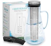 ORINKO® Jarra Cristal con Infusionador 1,6L con Carbón Activado Binchotan - Filtro Natural para Purificación de Agua - Ideal para Nevera, Café y Bebidas Saludables - Diseño Elegante y Reutilizable