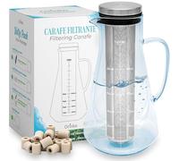 ORINKO® Jarra Cristal con Infusionador 1,6L con Perlas de Cerámica x15 - Filtro Natural para Purificación de Agua - Ideal para Nevera, Café y Bebidas Saludables - Diseño Elegante y Reutilizable