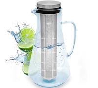 ORINKO® Jarra Cristal con Tapa 1,6L - Jarra de Agua Cristal para Infusiones - Ideal para Té, Limonada y Sangría - Jarra de Vidrio para Nevera - Diseño Elegante y Práctico para el Hogar
