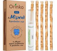 ORINKO Lote de 5 palos de Miwak + Estuche protector - Cepillo de dientes 100% natural - Limpiador, desinfectante y blanqueador - Ecológico, biodegradable y vegano - E-book incluido