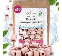 ORINKO® Perlas de Cerámica EM Rosas x15 - Pastillas Naturales para Reducir Cal en el Agua - Cerámica Mineral para Jarras y Botellas Filtrantes - Alternativa Sostenible sin Plástico