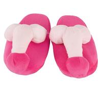 Pantuflas rosadas de peluche - forma de pene