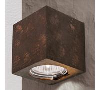 ORION Aplique de pared Cube, marrón óxido, altura 7,5 cm, cerámica