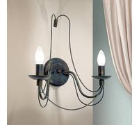 ORION Aplique de pared Vela, 2 luces, negro-verde antiguo