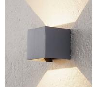ORION Aplique LED para exterior Cube, antracita, metal, 10 cm, arriba/abajo True