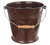 Orion - Cubo de Agua (10 L, Acero esmaltado, para Alimentos, Color marrón)