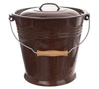 orion group Cubo de agua para leche, con tapa, esmaltado, 10 l, color marrón