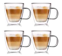 orion group - Juego de 4 vasos térmicos (180 ml, vasos de café, té de doble pared, vasos térmicos, para café latte y capuchino