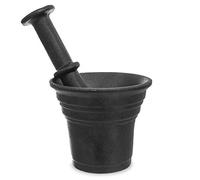 ORION GROUP Mortero de hierro fundido | 10,5 cm de diámetro | con mortero | mortero de cocina (negro)