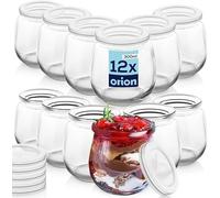 orion group Tarros de yogur para postres con tapa, 300 ml, 12 unidades