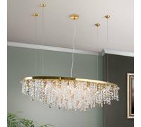 ORION Lámpara colgante Crystalriver cortina cristal oro