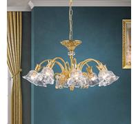 ORION Lámpara colgante La Boheme, dorada, 8 luces, cristal