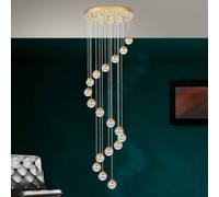 ORION Lámpara colgante LED Ball 18 luces, oro/crema