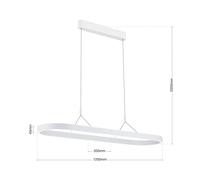 ORION Lámpara colgante LED de Carrara, blanca, regulable en altura, CCT