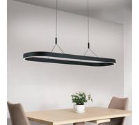 ORION Lámpara colgante LED de Carrara, negra, regulable en altura, CCT