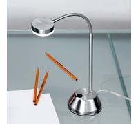 ORION Lámpara de mesa LED Mira, níquel satinado