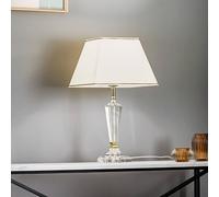 ORION Lámpara de mesa Veronique, pie estrecho, crema/oro