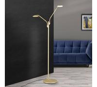 ORION Lámpara de pie LED Cobra, 2 luces, latón-mate