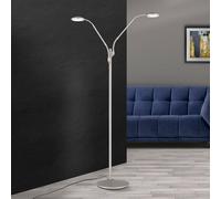 ORION Lámpara de pie LED Cobra, 2 luces, níquel-mate