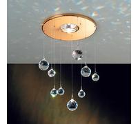 ORION Lámpara empotrada Feng Shui, piezas Swarovski, oro True