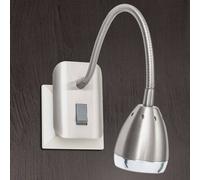 ORION Lámpara LED con enchufe Manvel, interruptor níquel