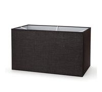 ORION LIGHTSTYLE Pantalla de tela E27 rectangular, pantalla de tela, lámpara de mesa, lámpara de pie, rectangular, pantalla de tela (negro, 40x22x24 cm)