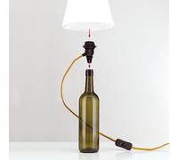 ORION LIGHTSTYLE Portalámparas E27 botella para lámpara DIY, botella, botella de vino, portalámparas adaptador de botella, lámpara de mesa decorativa, dorado