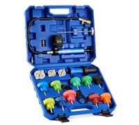 Orion Motor Tech 19 Piezas Kit de Prueba de Presión del Refrigerante con 15 Adaptadores y Llave Kit de Prueba de Presión para el Sistema de Refrigeración con Bomba de Vacío y Termómetro con Sonda